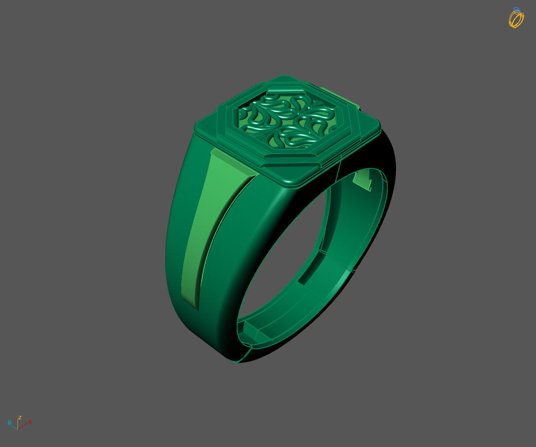 Gents Ring - Mens Ring STL READY FILES With 3DM Files 3D model 3D print model_1