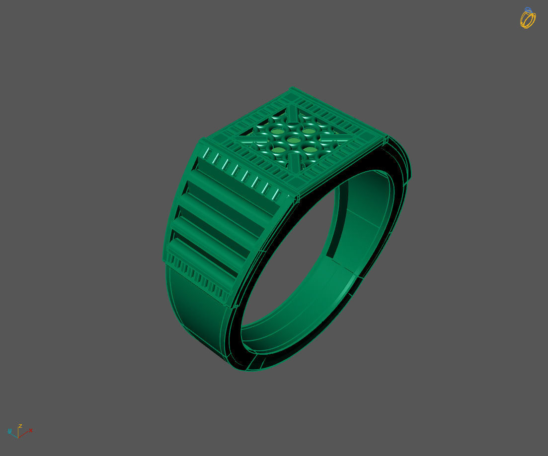 Gents Ring - Mens Ring STL READY FILES With 3DM Files 3D model 3D print model_1