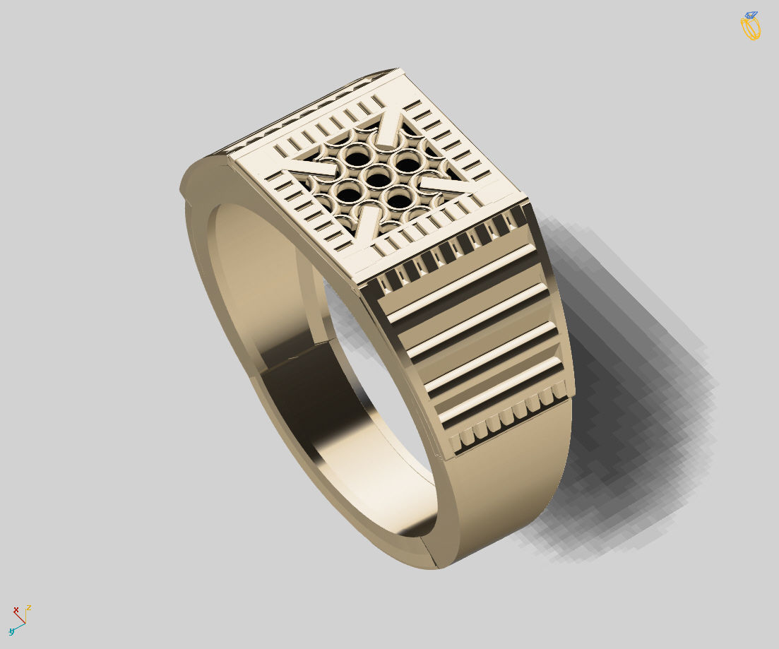 Gents Ring - Mens Ring STL READY FILES With 3DM Files 3D model 3D print model_4
