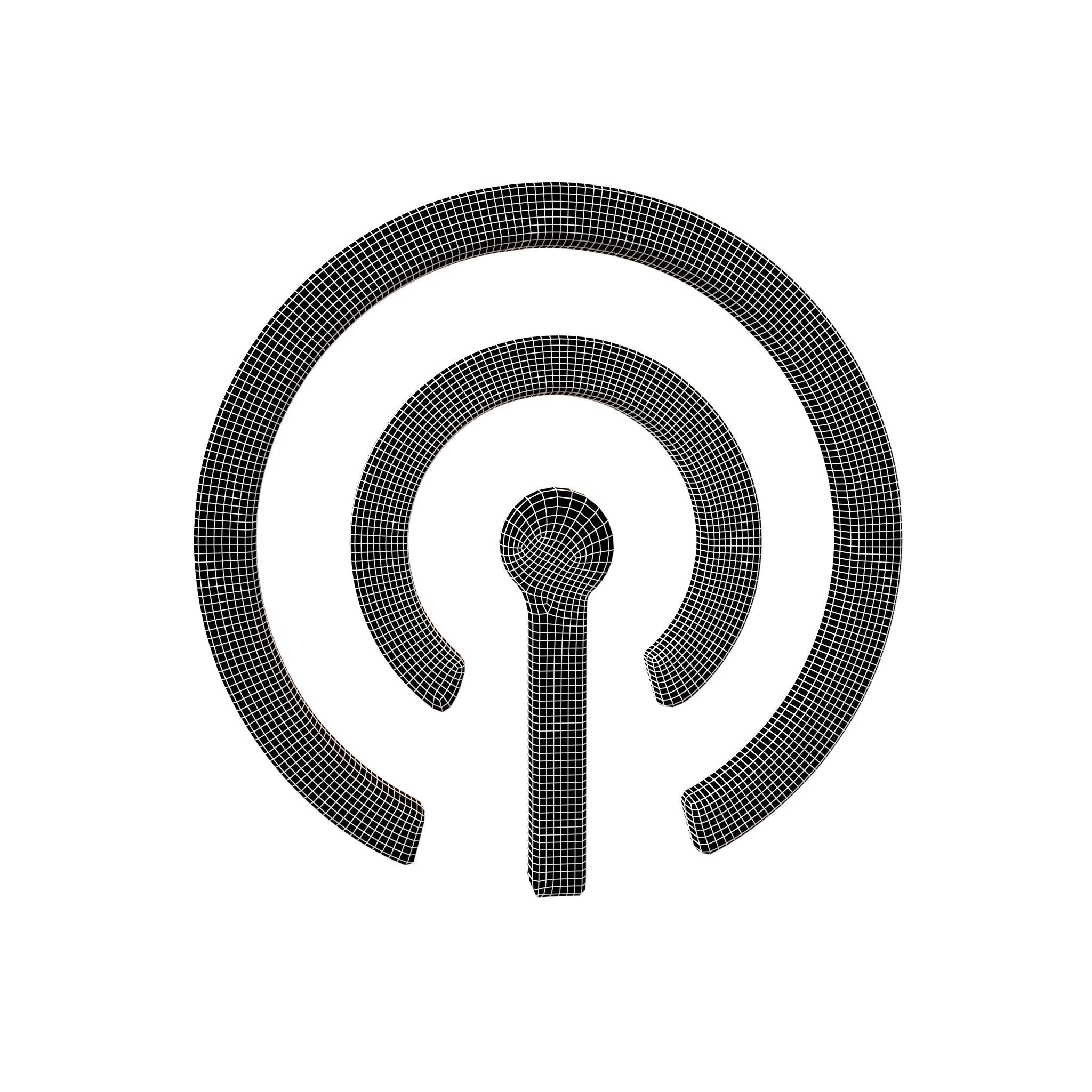 Cellular Symbol V1 001 Low-poly 3D model_4