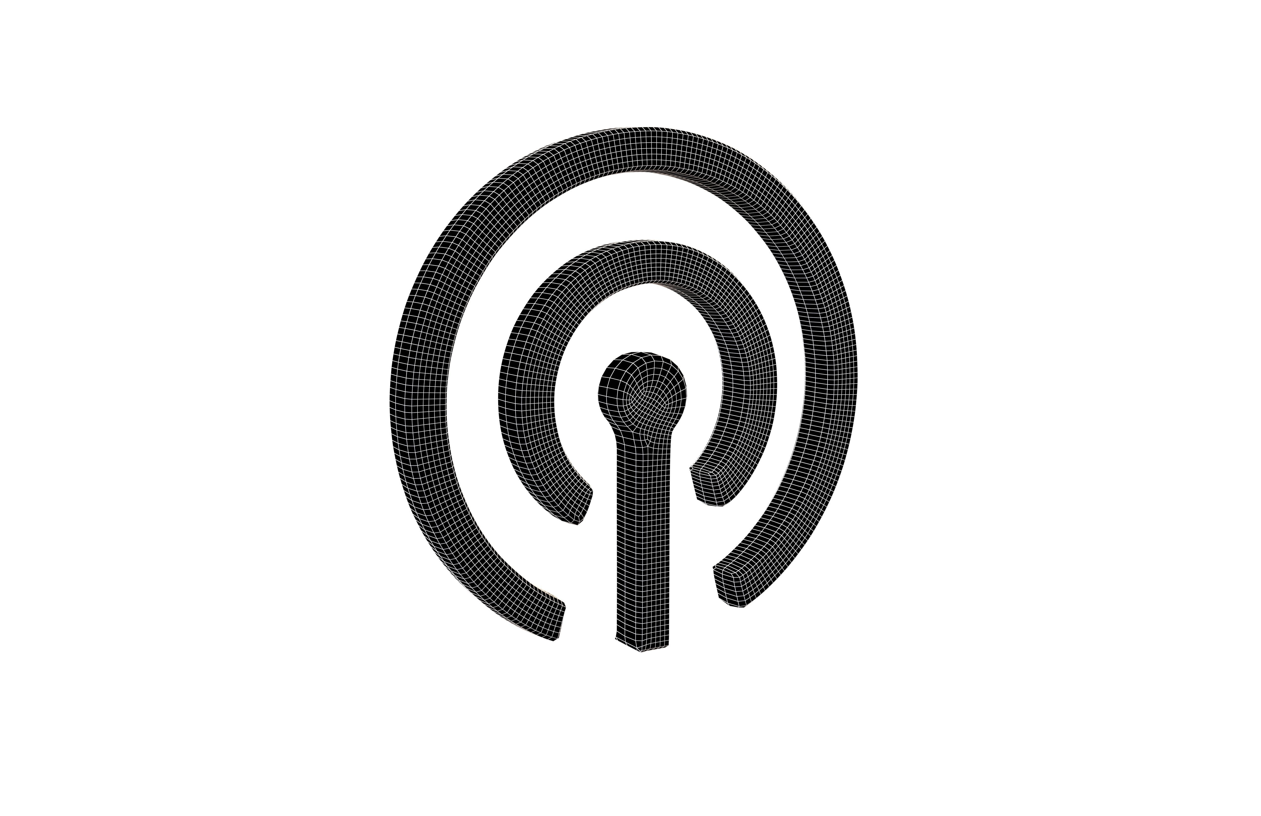 Cellular Symbol V1 002 Low-poly 3D model_5