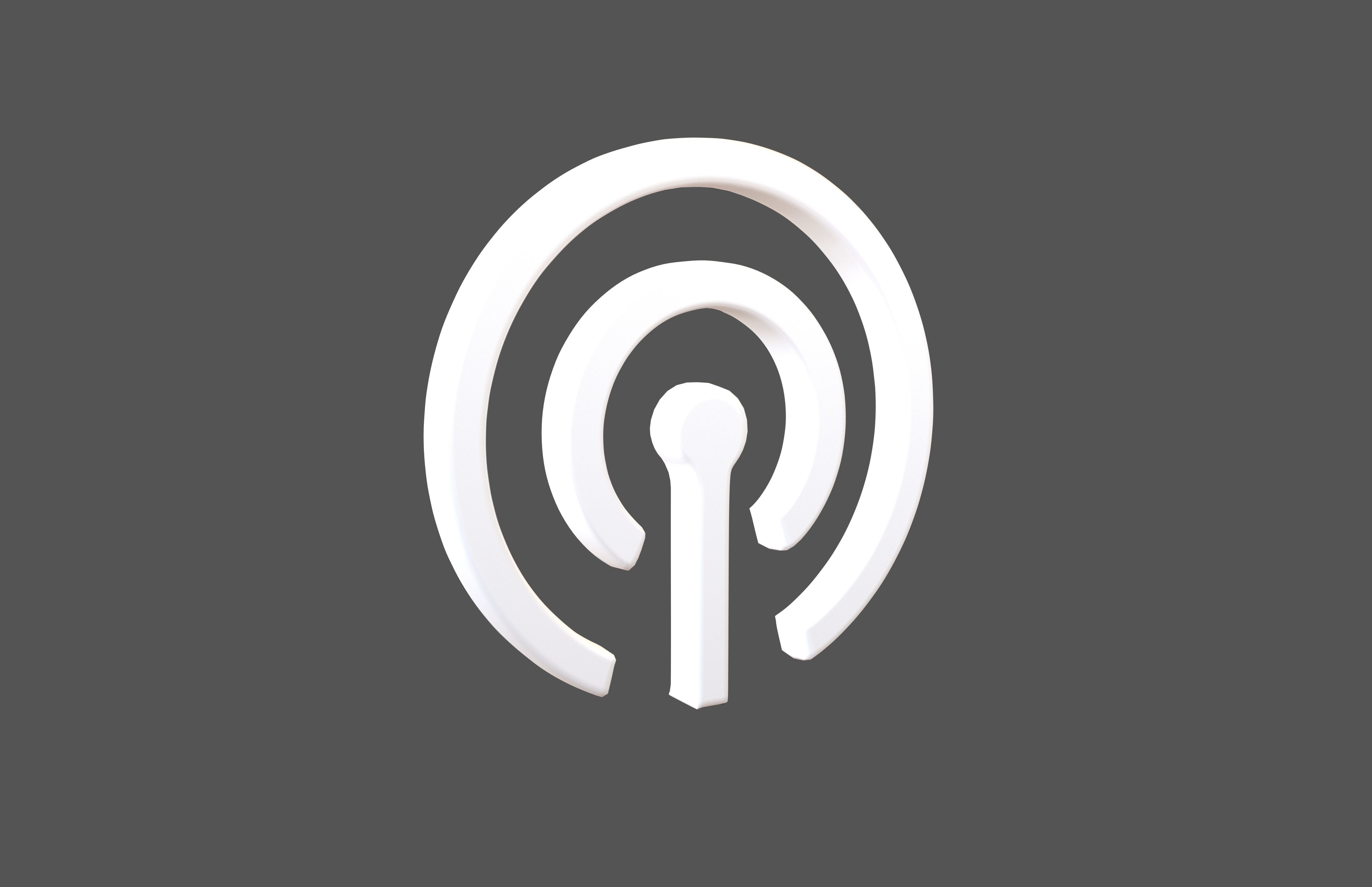 Cellular Symbol V1 002 Low-poly 3D model_2