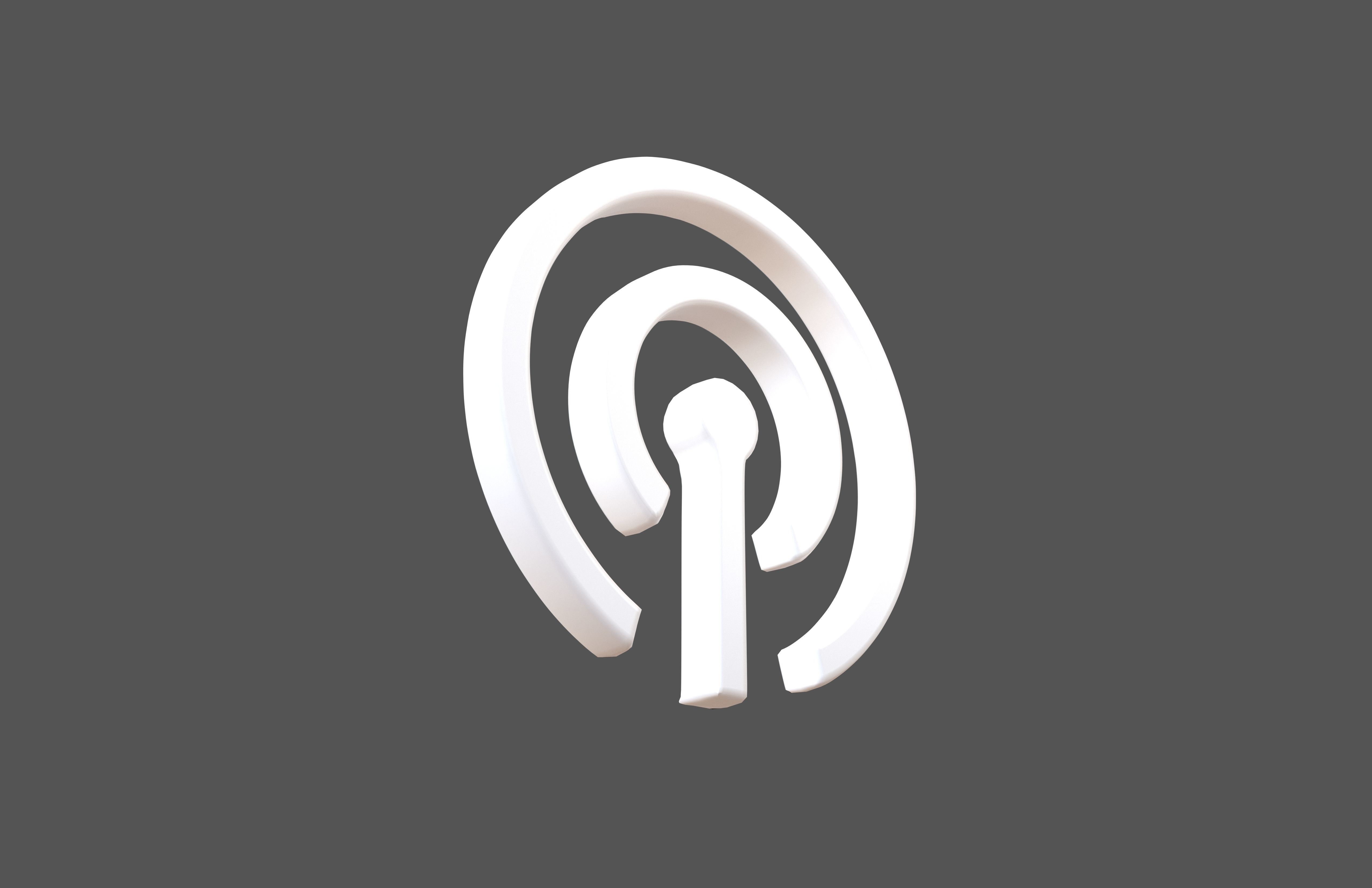 Cellular Symbol V1 002 Low-poly 3D model_3