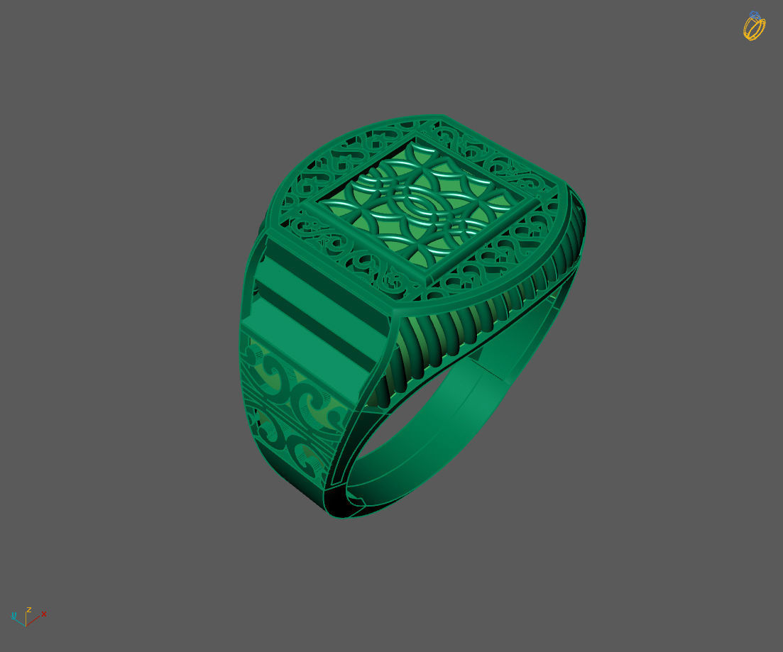 Gents Ring - Mens Ring STL READY FILES With 3DM Files 3D model 3D print model_1