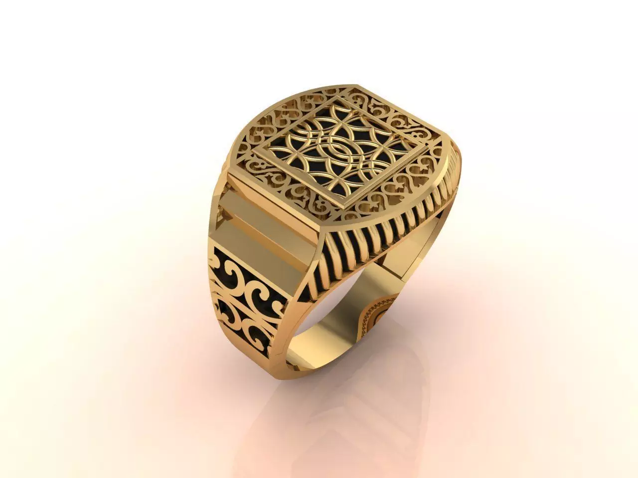 Gents Ring - Mens Ring STL READY FILES With 3DM Files 3D model 3D print model_0