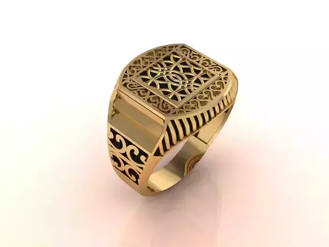 Gents Ring - Mens Ring STL READY FILES With 3DM Files 3D model 3D print model