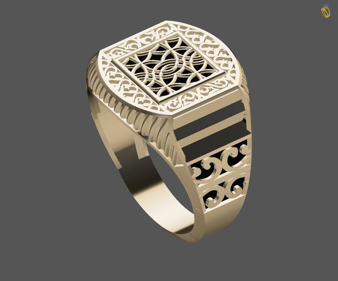 Gents Ring - Mens Ring STL READY FILES With 3DM Files 3D model 3D print model_4