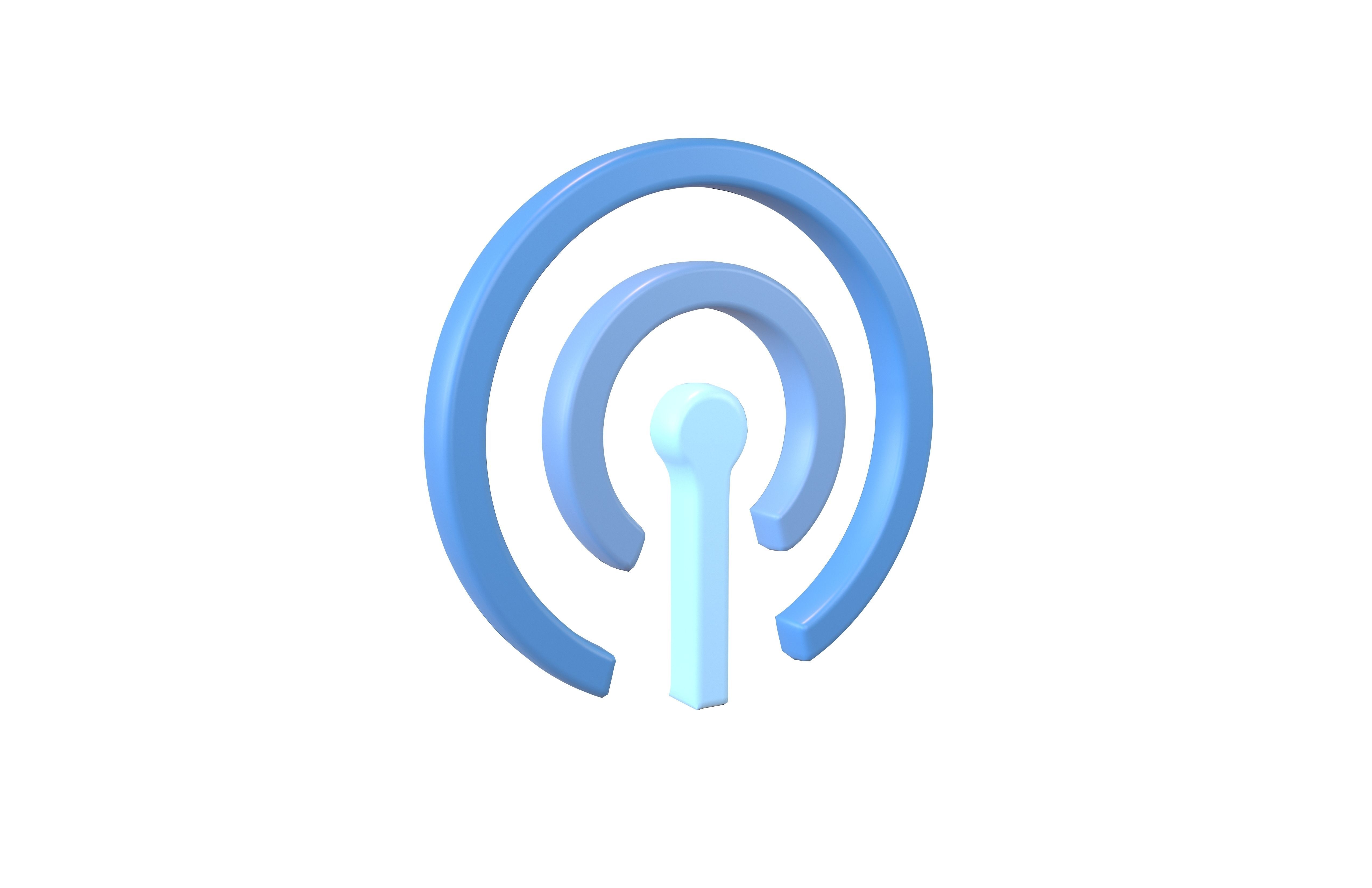 Cellular Symbol V1 003 Low-poly 3D model_1