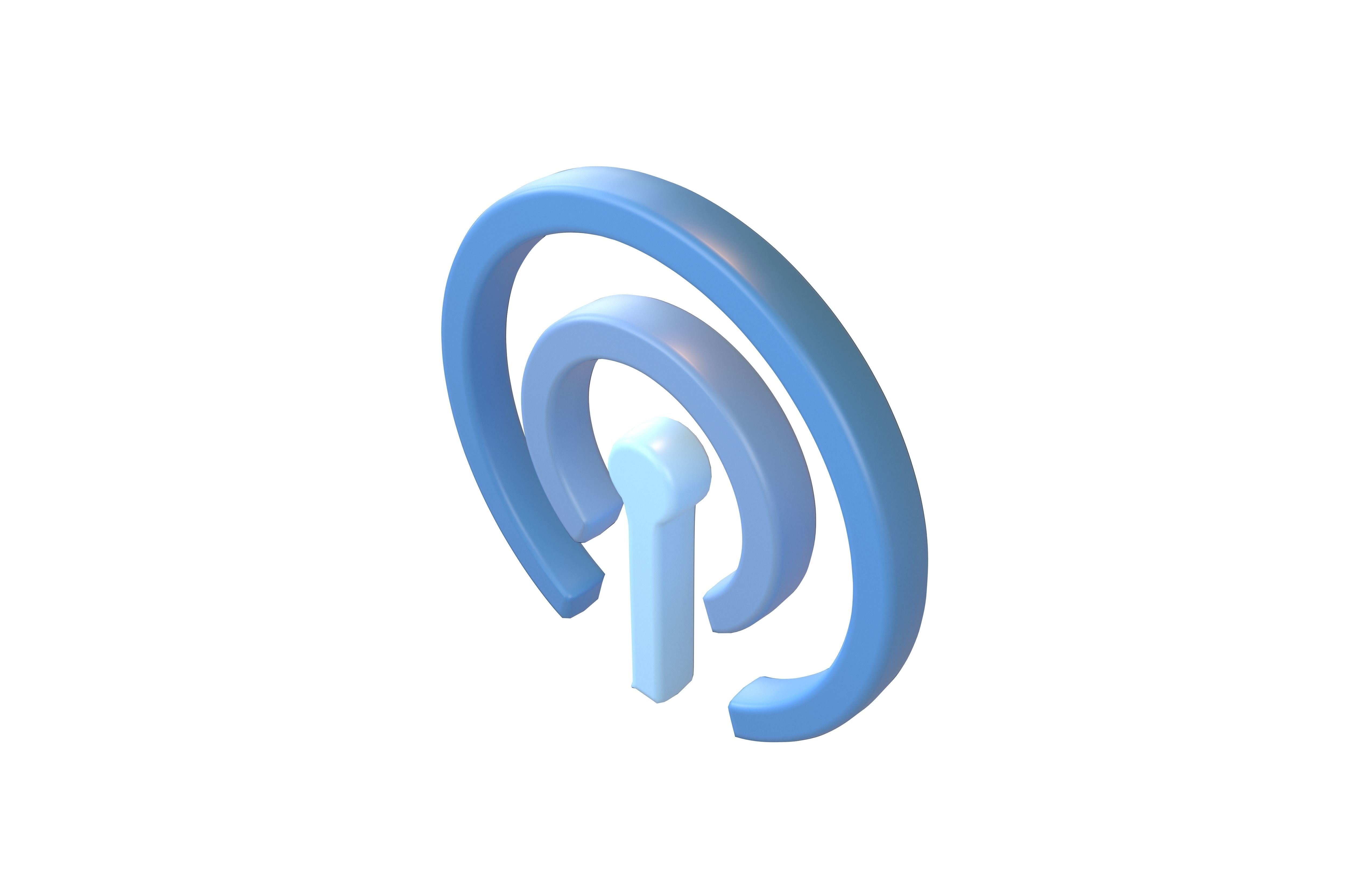 Cellular Symbol V1 003 Low-poly 3D model_2