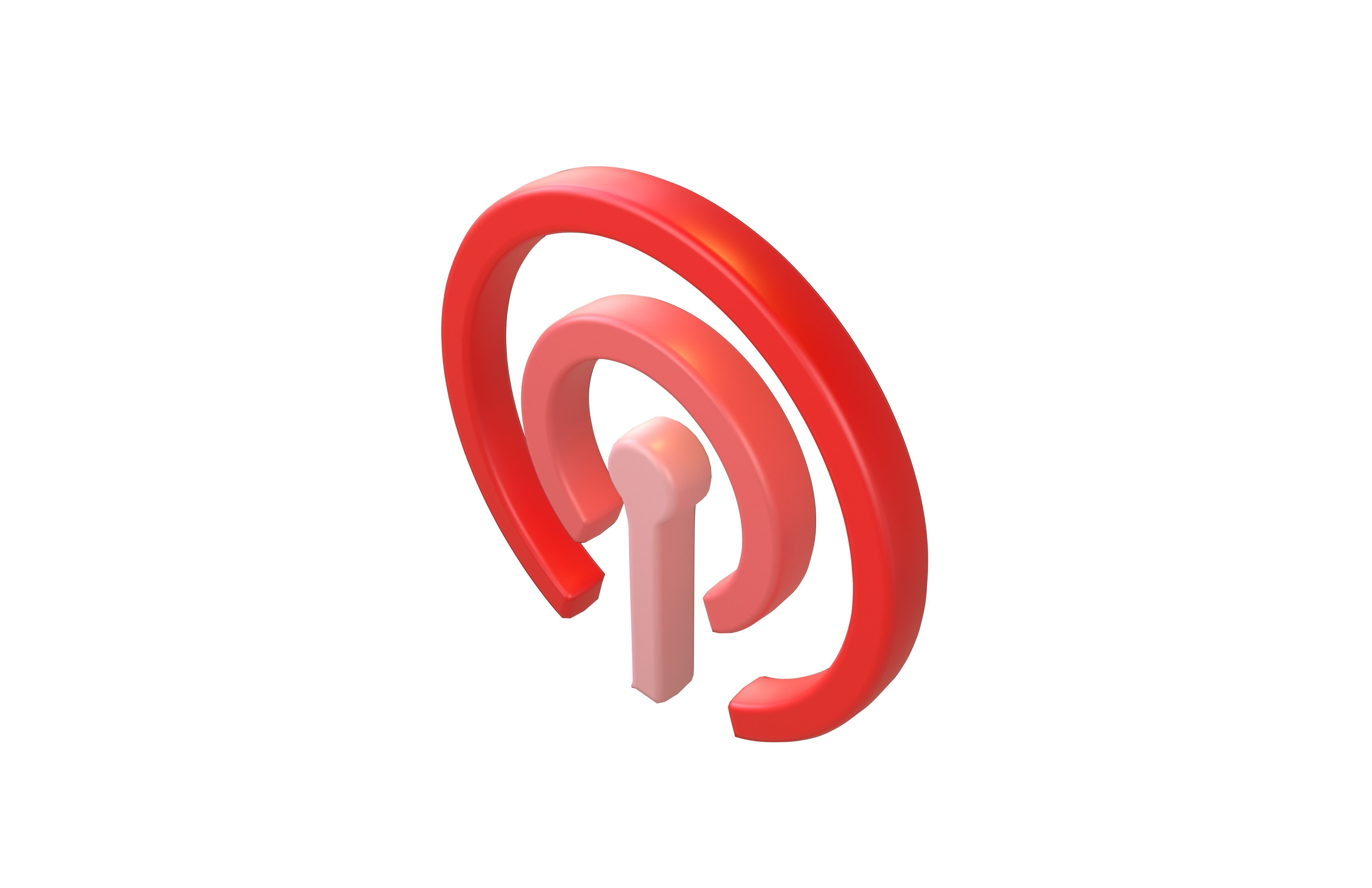 Cellular Symbol V1 004 Low-poly 3D model_1