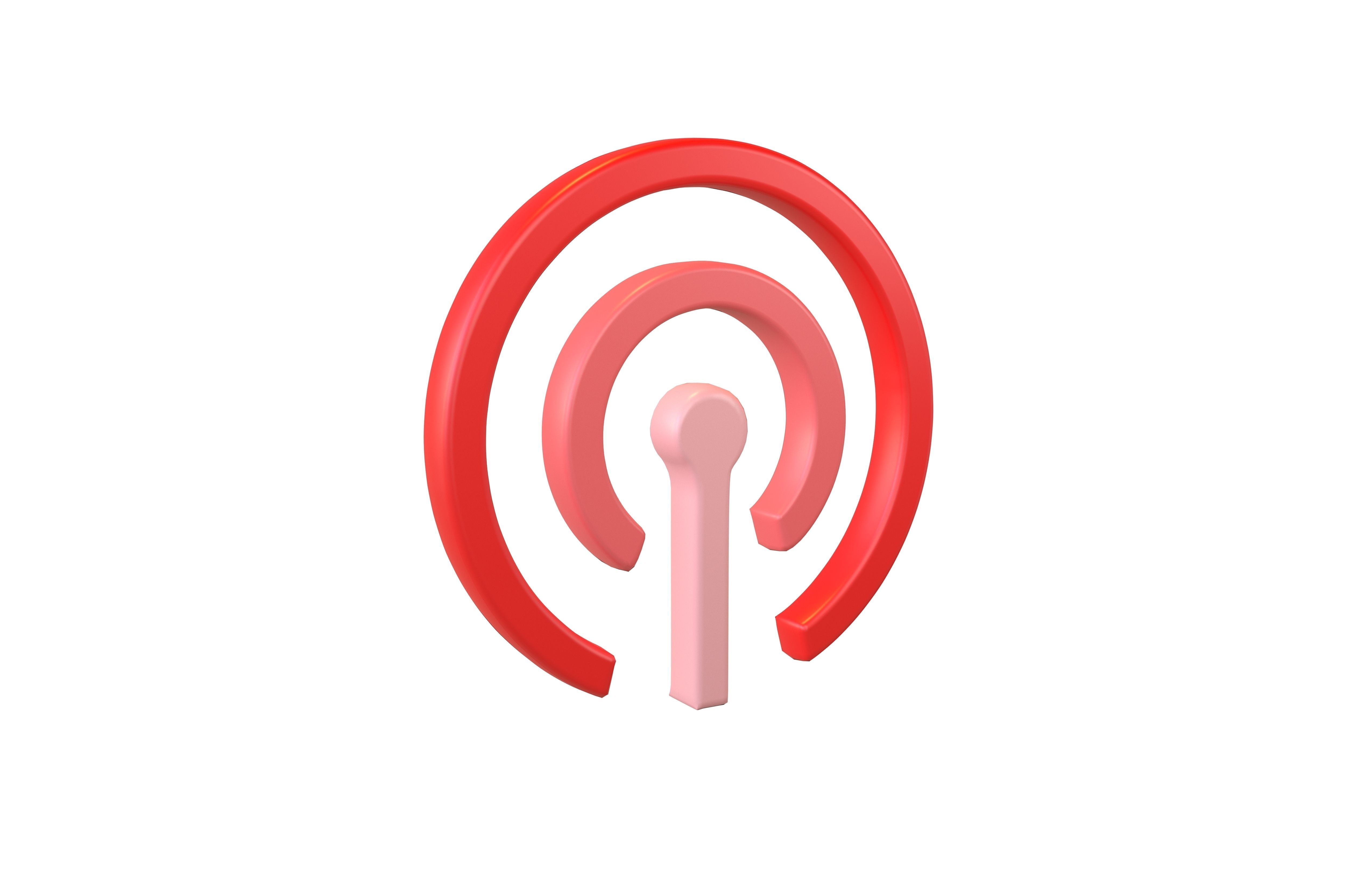 Cellular Symbol V1 004 Low-poly 3D model_3