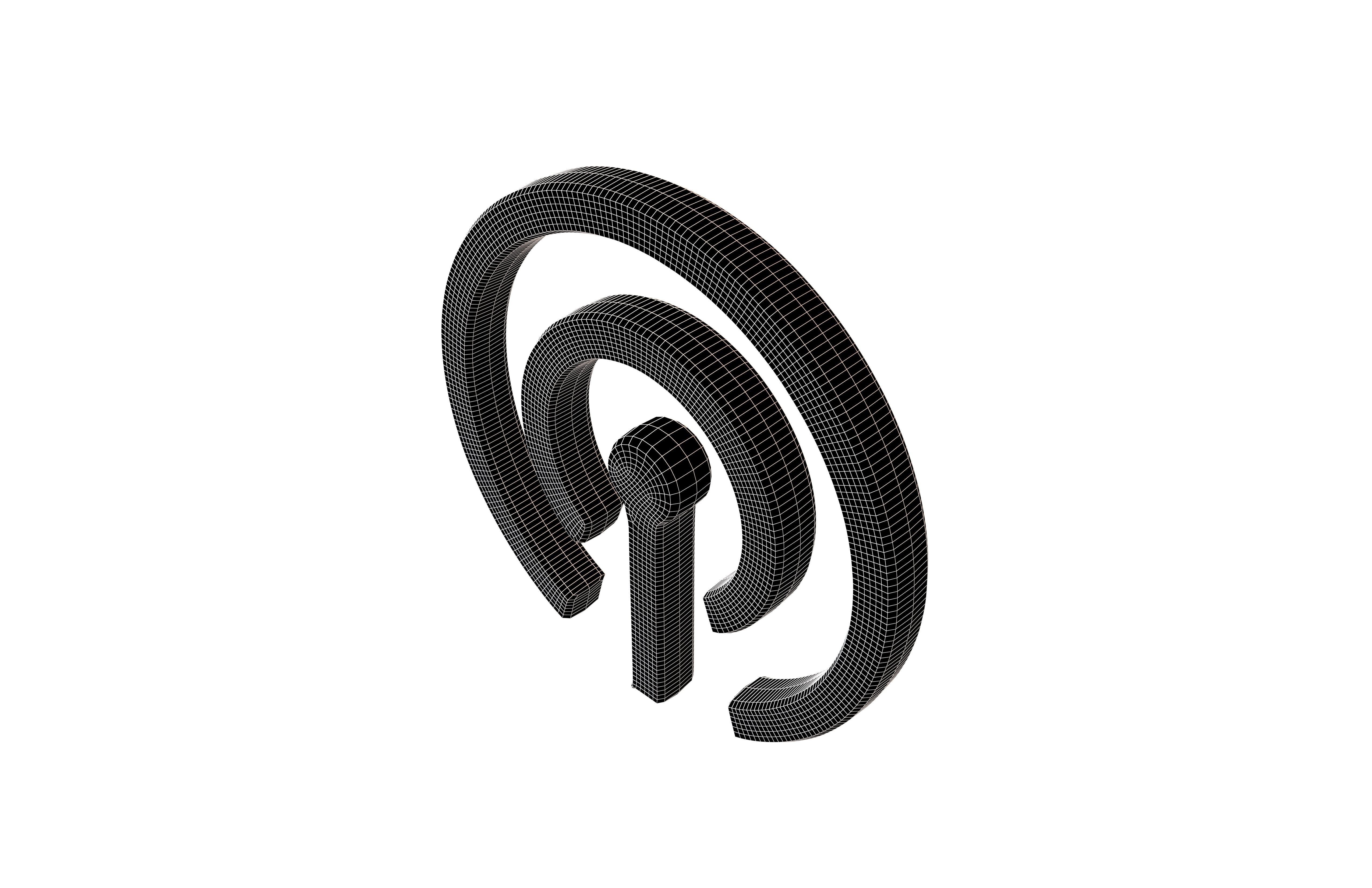 Cellular Symbol V1 004 Low-poly 3D model_6