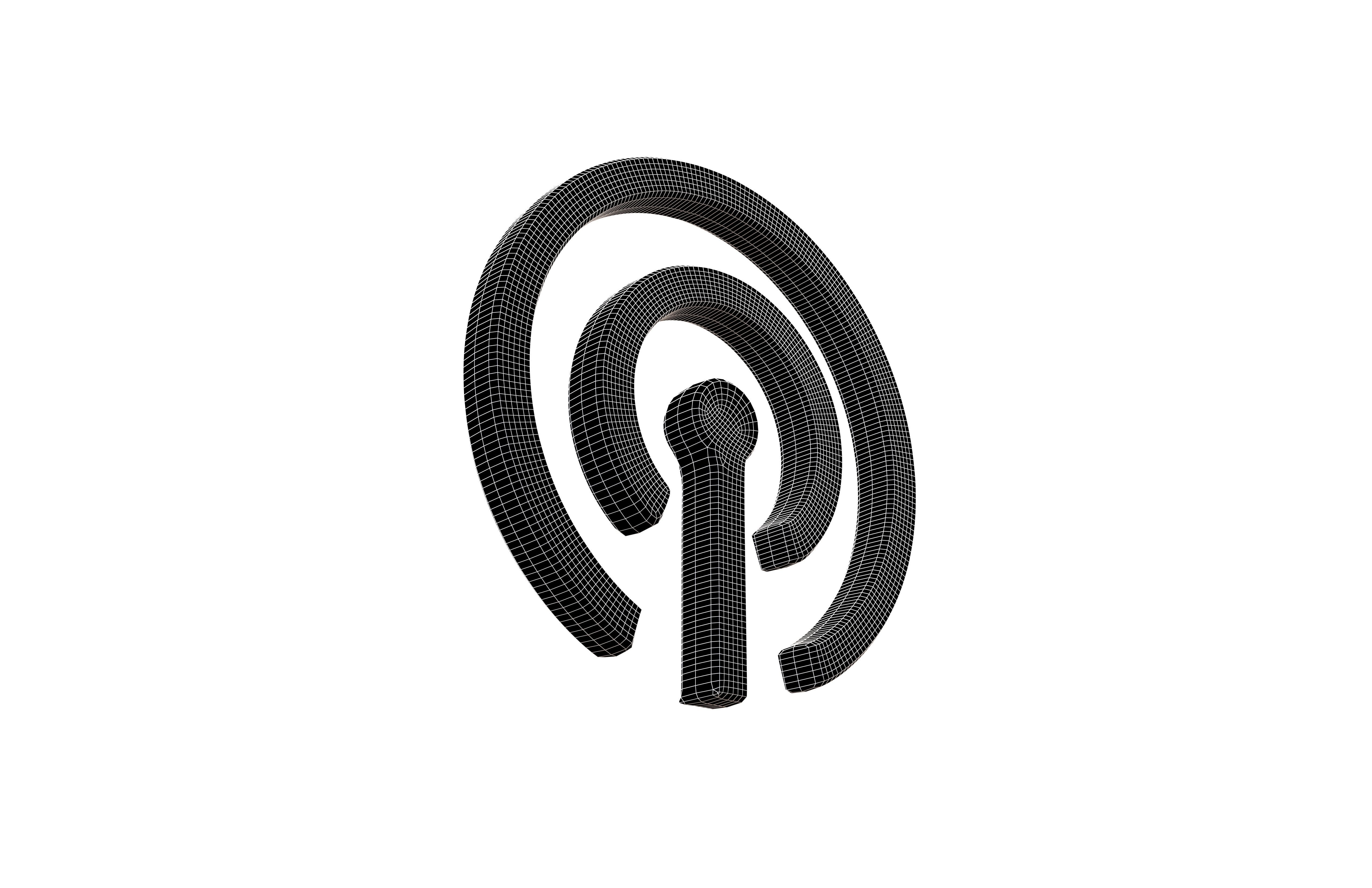 Cellular Symbol V1 004 Low-poly 3D model_7