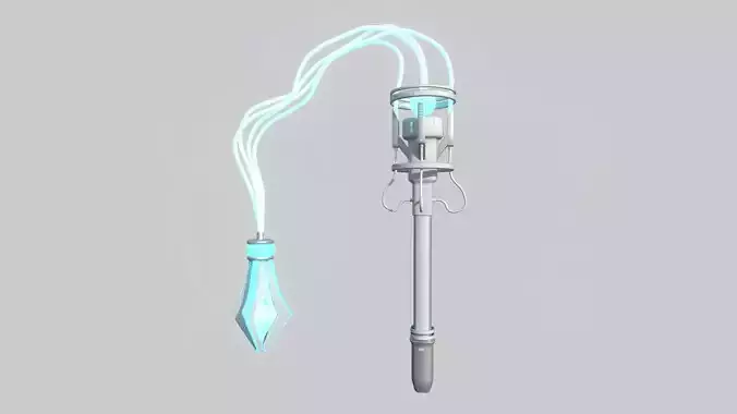 SciFi Flail A02 White Blue - Sci Fi Weapon Design Low-poly 3D model
