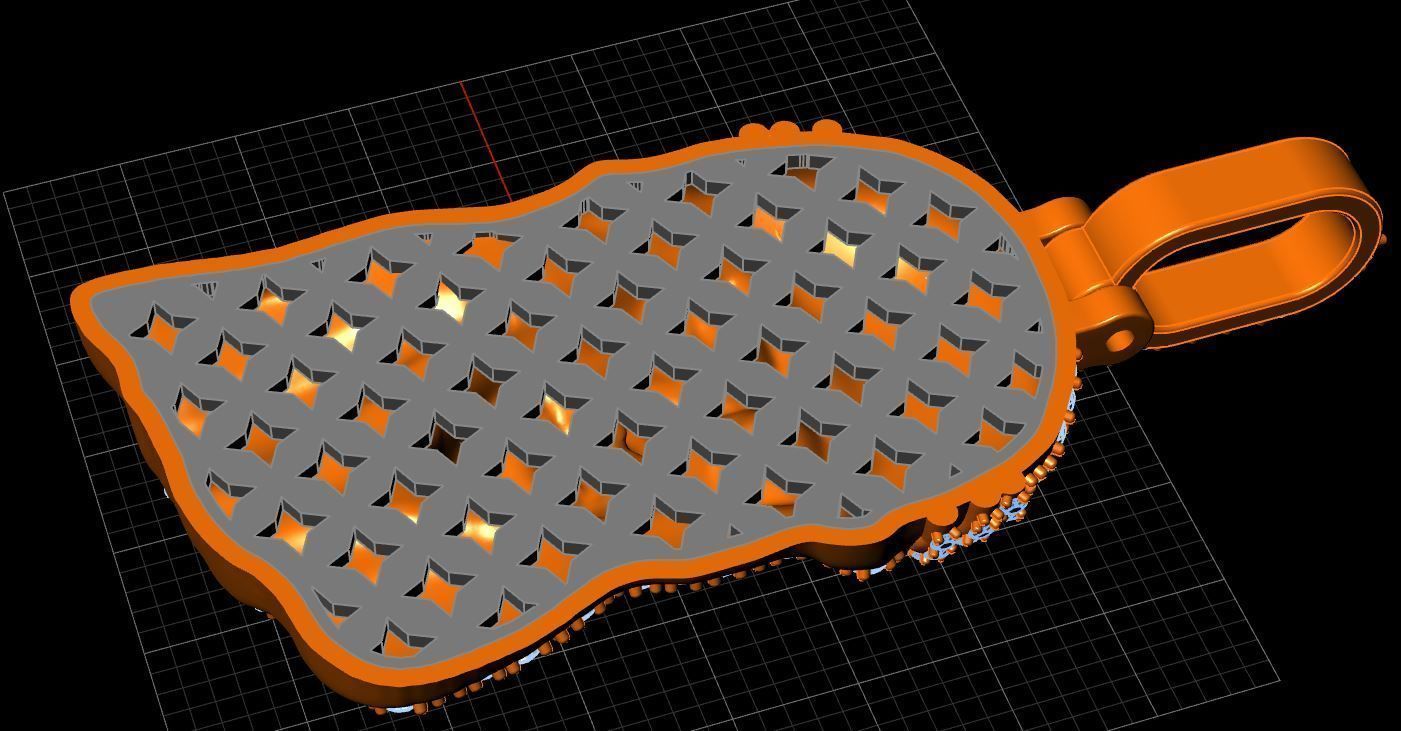 Jesus face pendant diamond 3D model_5