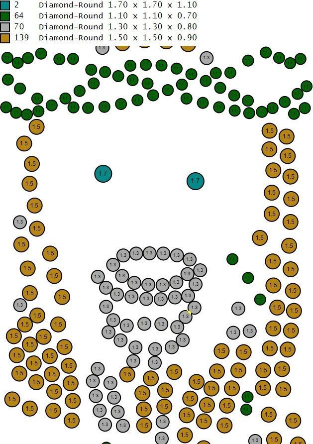 Jesus face pendant diamond 3D model_6