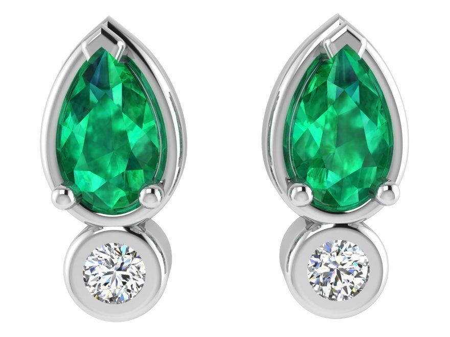 Green leaf earrings 2856 3D print model 3D print model_2