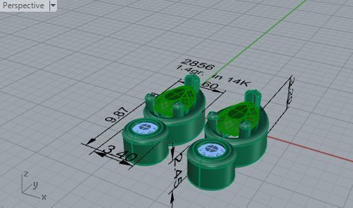 Green leaf earrings 2856 3D print model 3D print model_7