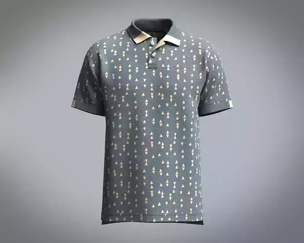 Mens Printed Polo