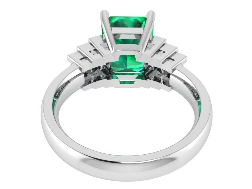 Green Square ring 2857 3D print model 3D print model_3