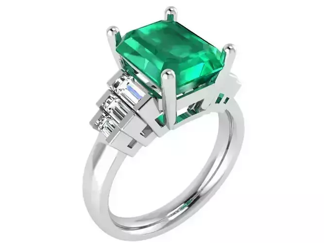 Green Square ring 2857 3D print model