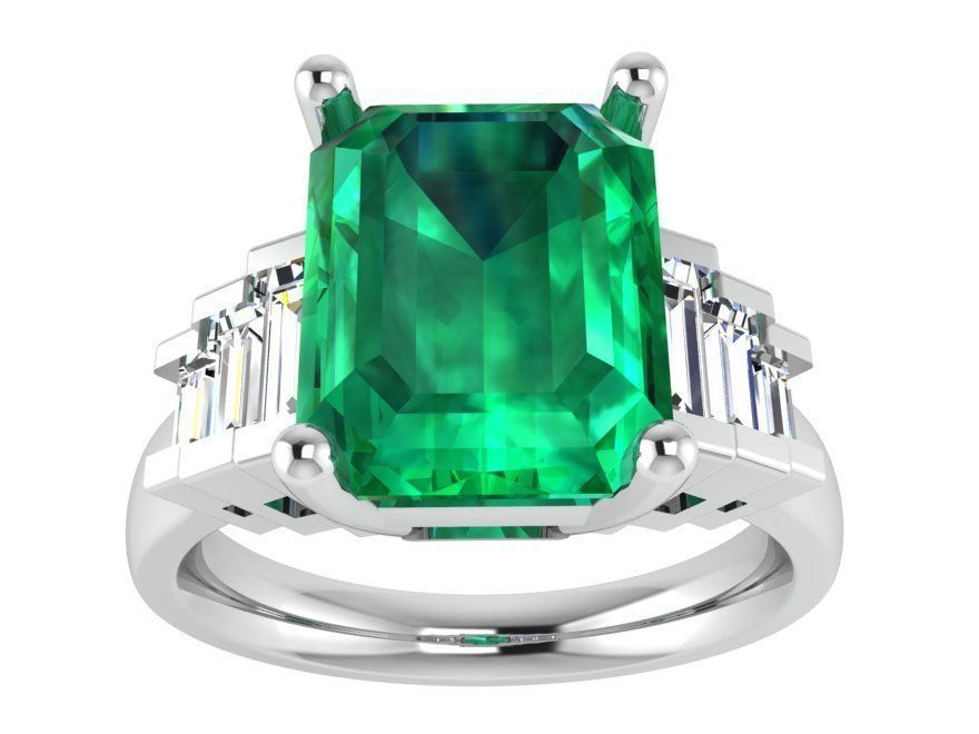 Green Square ring 2857 3D print model 3D print model_2