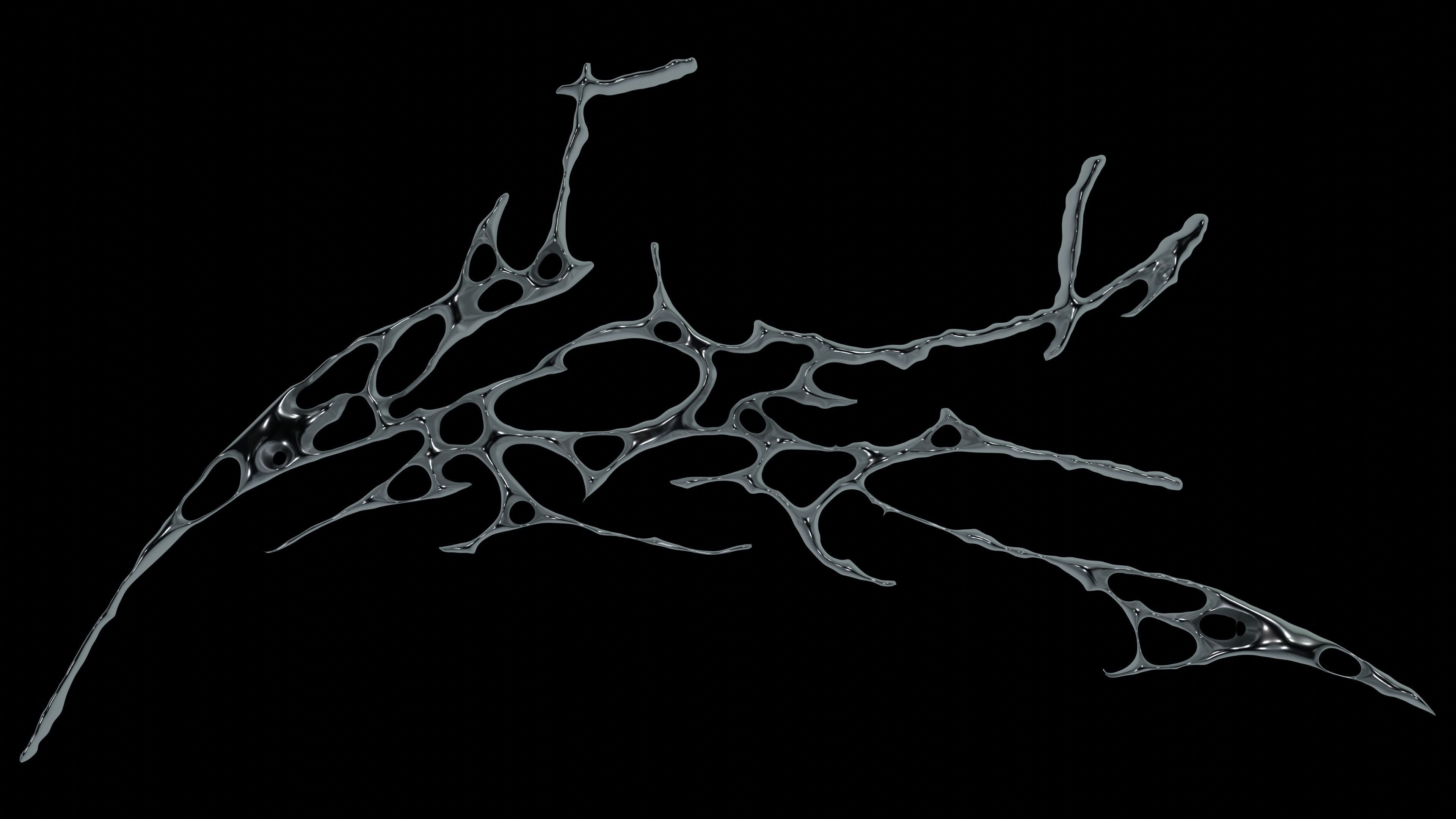 Tribal chrome type goth y2k abstract Low-poly 3D model_2