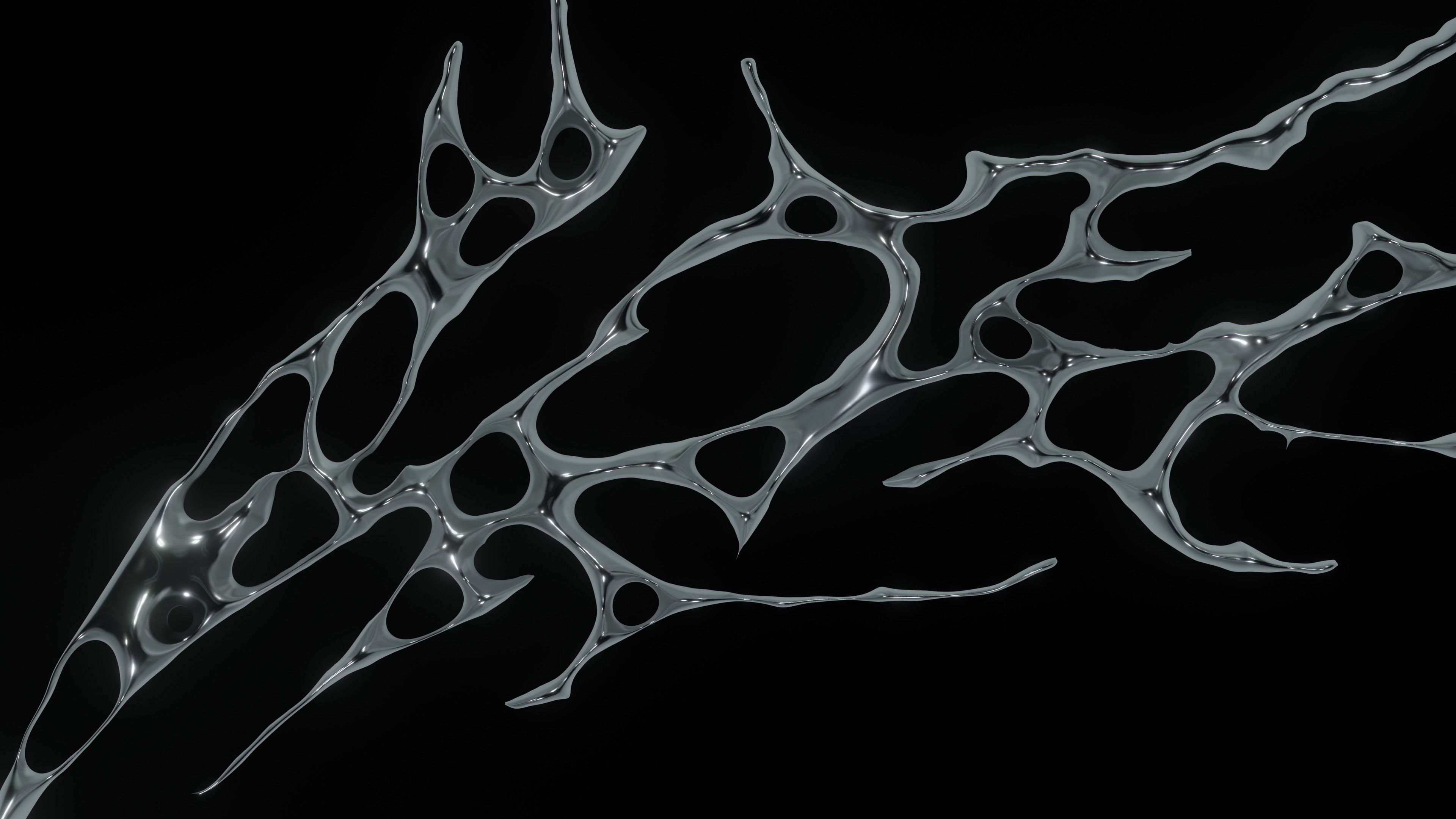 Tribal chrome type goth y2k abstract Low-poly 3D model_3