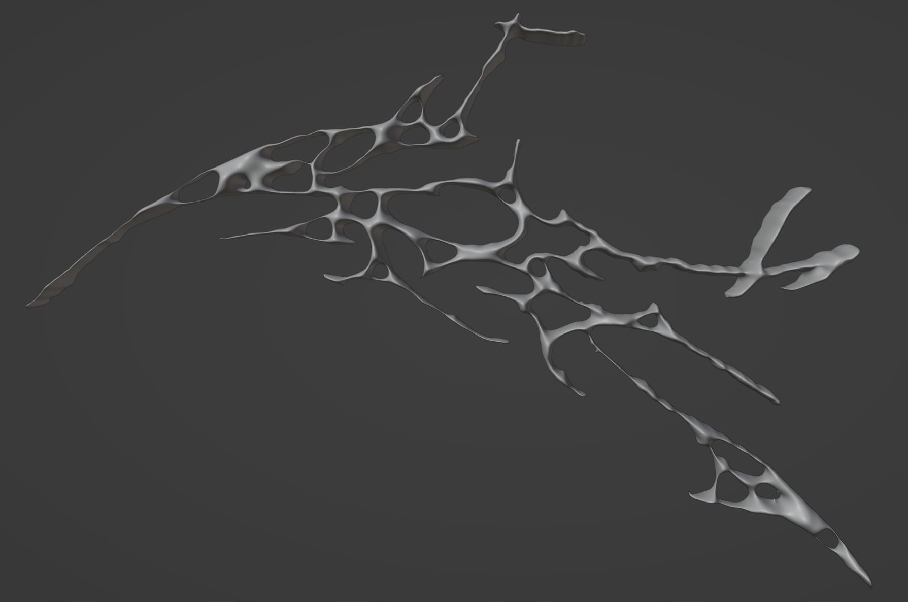 Tribal chrome type goth y2k abstract Low-poly 3D model_9