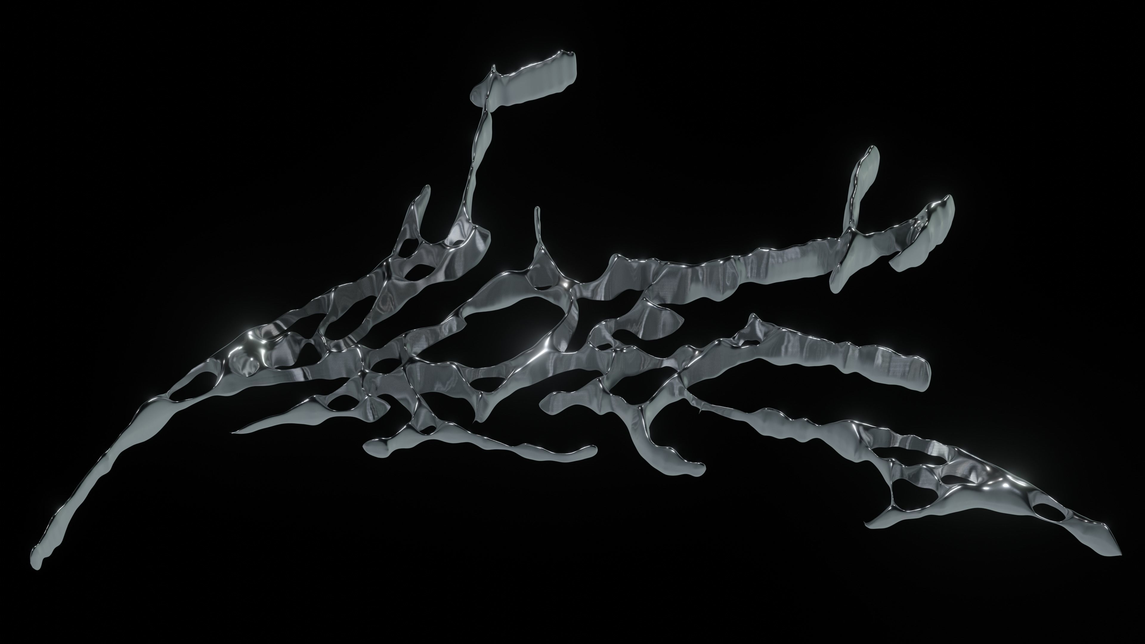 Tribal chrome type goth y2k abstract Low-poly 3D model_4