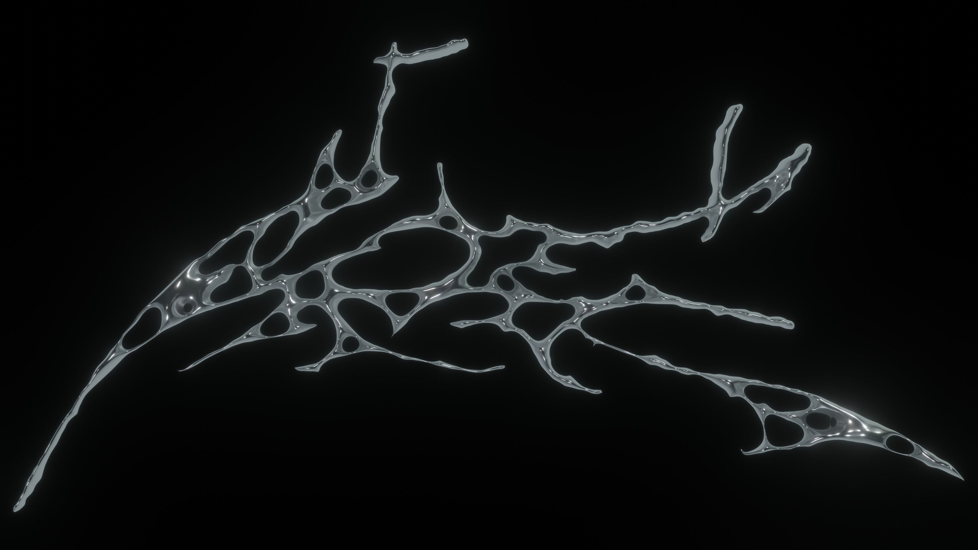 Tribal chrome type goth y2k abstract Low-poly 3D model_1