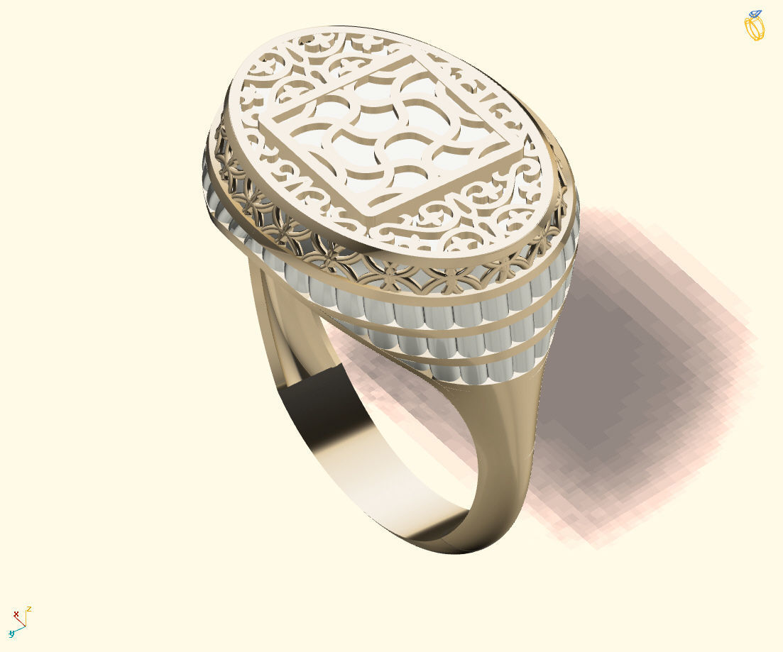 Gents Ring - Mens Ring STL READY FILES With 3DM Files 3D model 3D print model_4