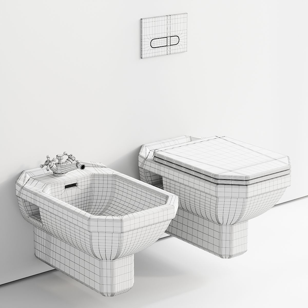 Duravit 1930 Series Wall-Hung WC 3D model_4