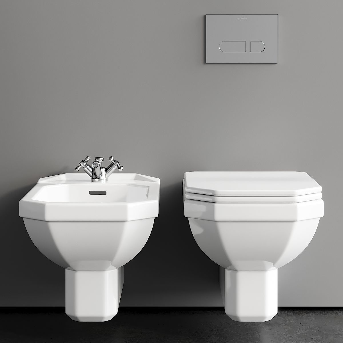 Duravit 1930 Series Wall-Hung WC 3D model_1