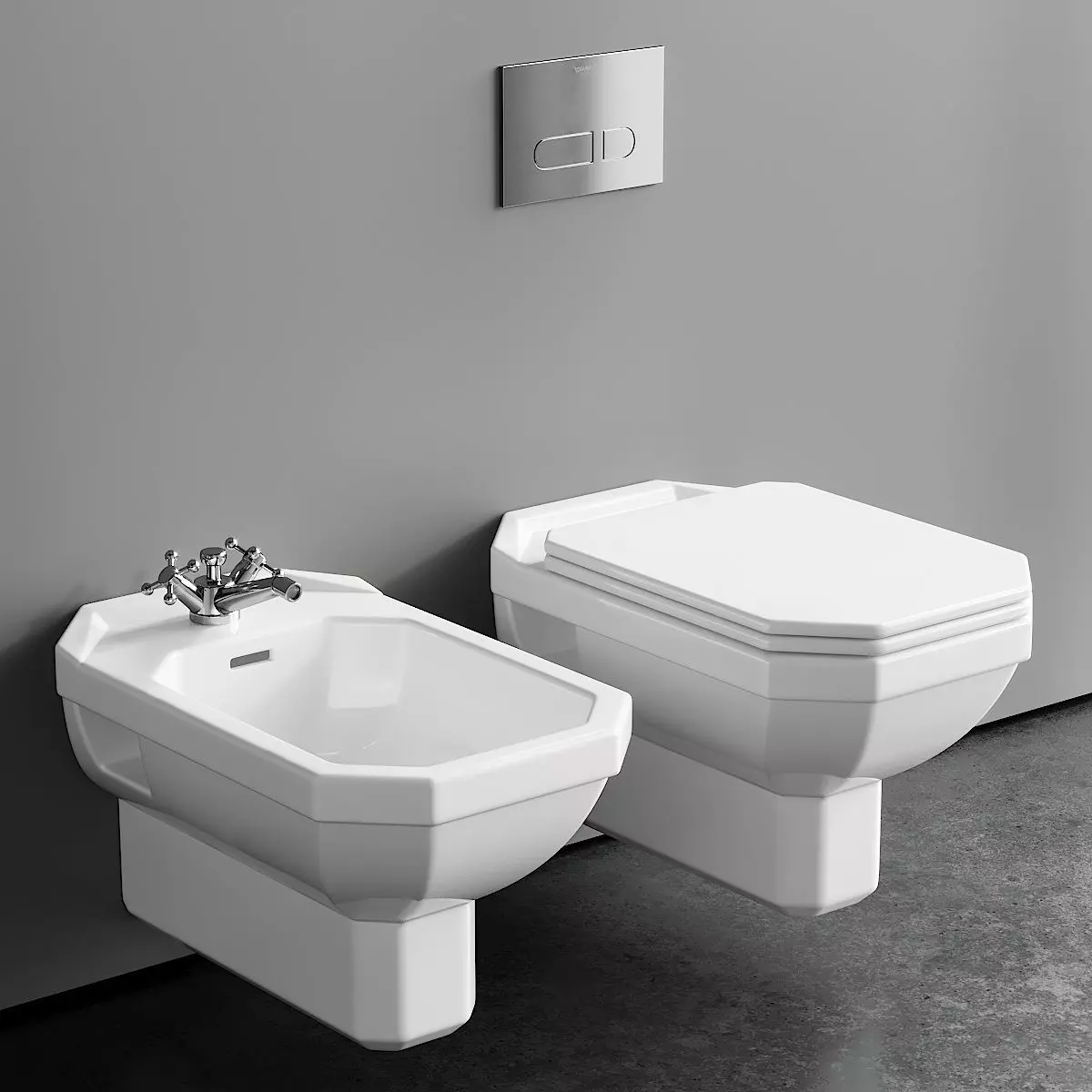 Duravit 1930 Series Wall-Hung WC 3D model_0