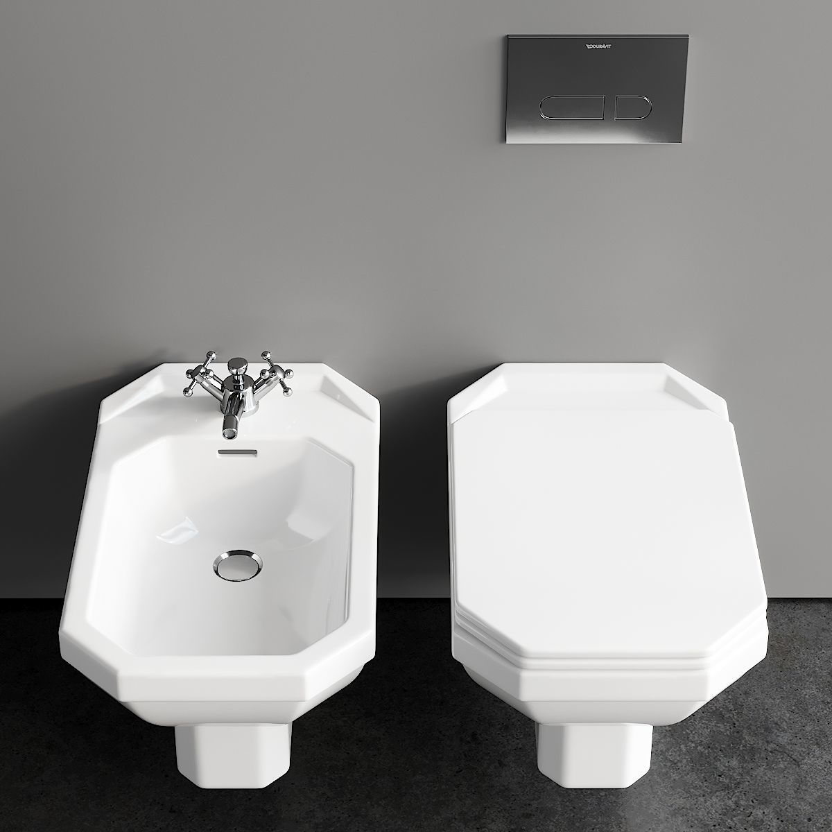 Duravit 1930 Series Wall-Hung WC 3D model_2