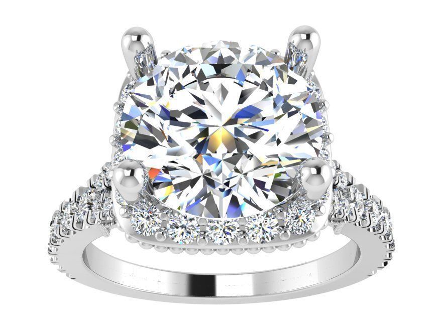 Modest diamond ring 2860 3D print model 3D print model_2