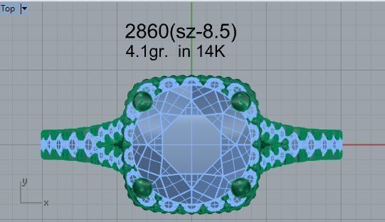 Modest diamond ring 2860 3D print model 3D print model_4