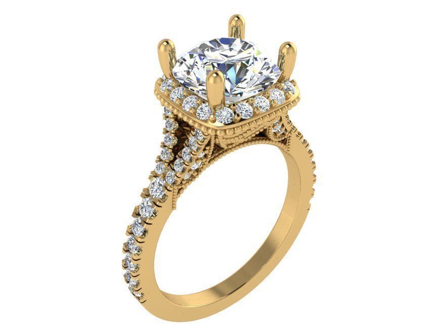 Modest diamond ring 2860 3D print model 3D print model_1