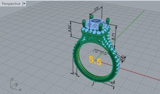 Modest diamond ring 2860 3D print model 3D print model_7