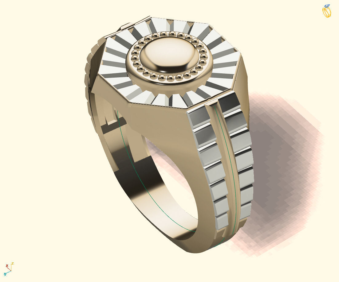 Gents Ring - Mens Ring STL READY FILES With 3DM Files 3D model 3D print model_4