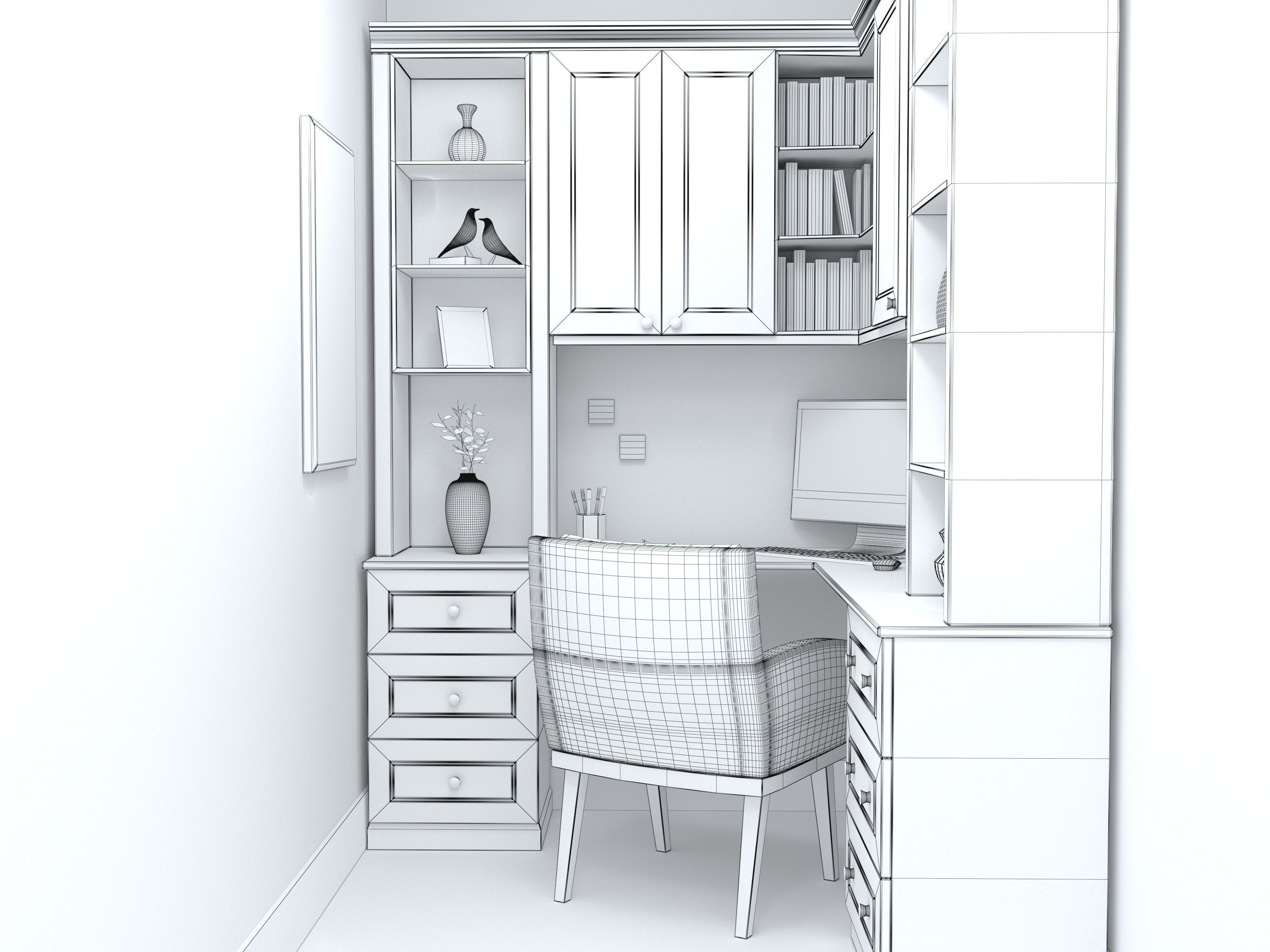 Study Room 3D model_8