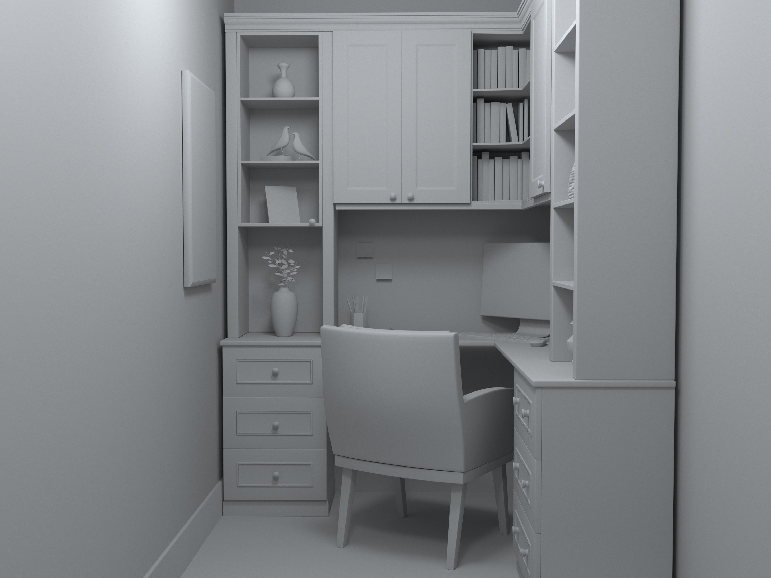 Study Room 3D model_6