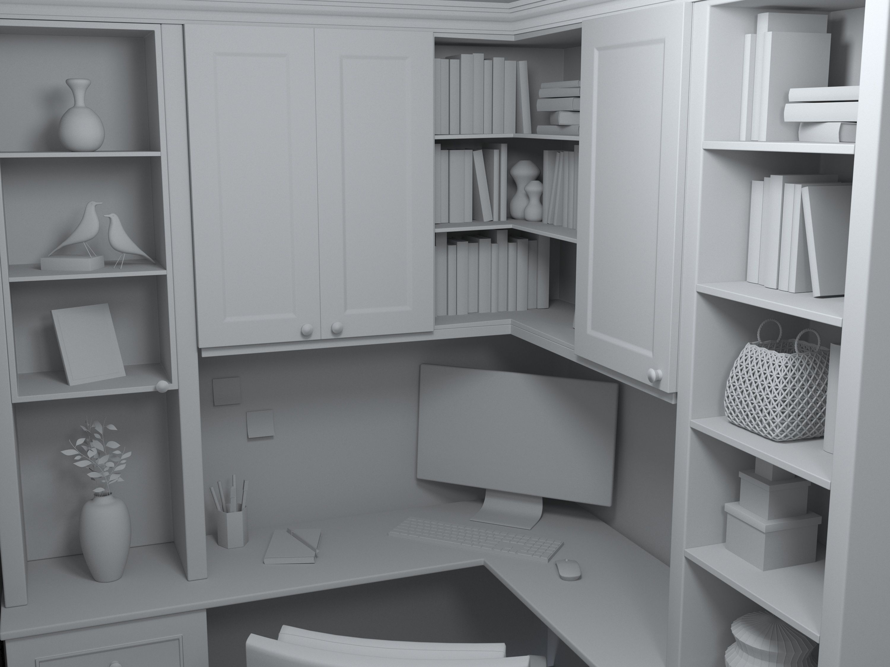 Study Room 3D model_7