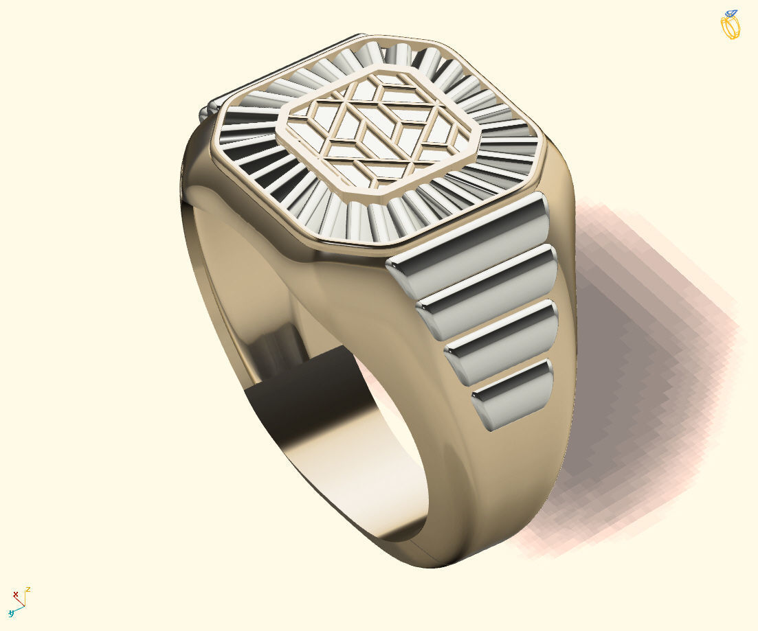Gents Ring - Mens Ring STL READY FILES With 3DM Files 3D model 3D print model_4