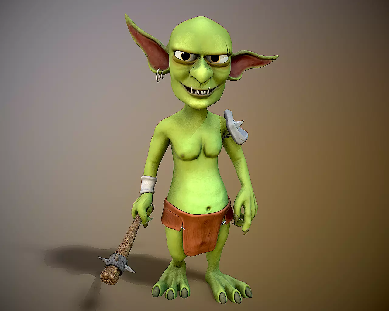 cartoon goblin Low-poly 3D model