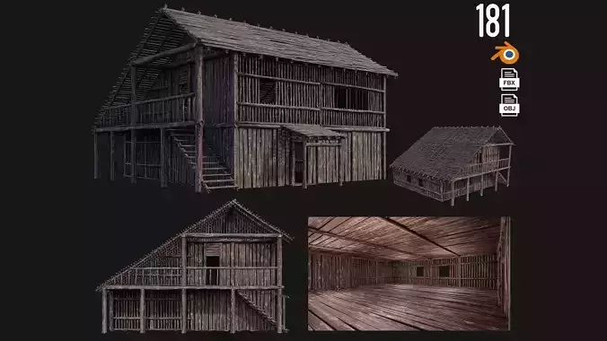 Old Wooden Building 4K Textures GameReady 181