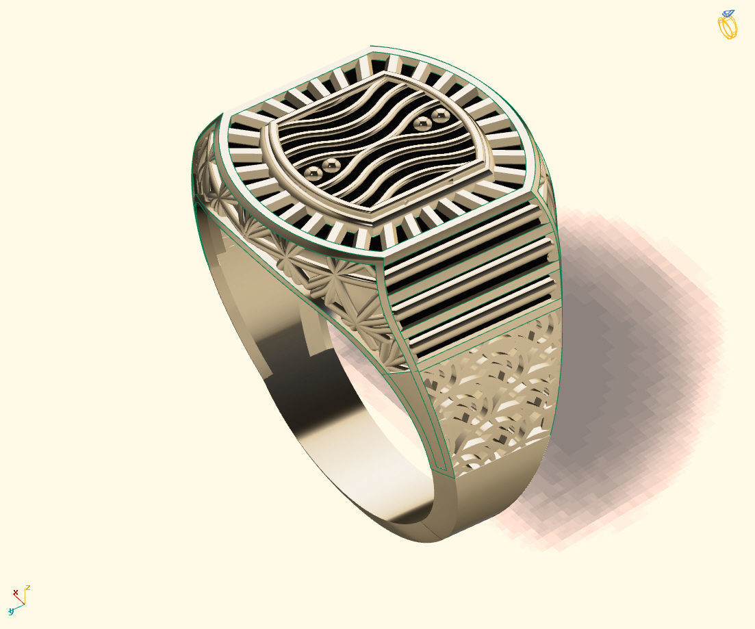 Gents Ring - Mens Ring STL READY FILES With 3DM Files 3D model 3D print model_4