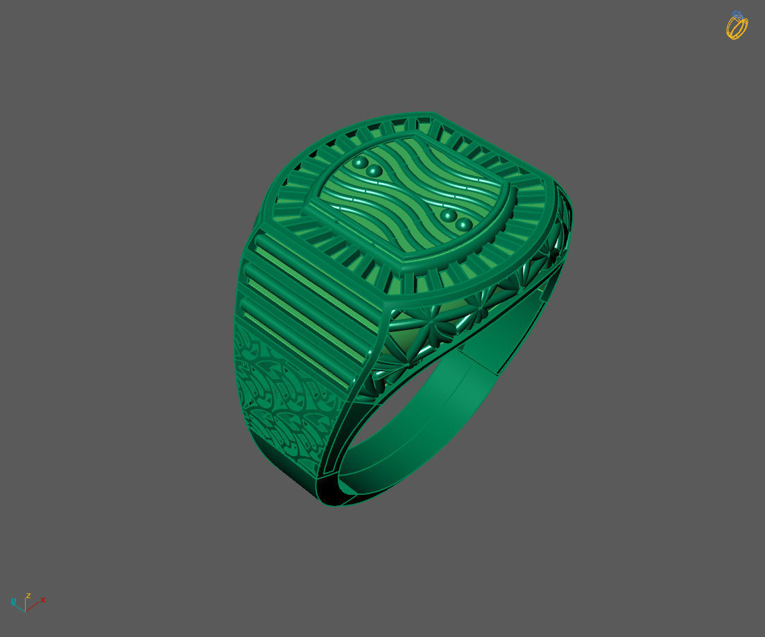 Gents Ring - Mens Ring STL READY FILES With 3DM Files 3D model 3D print model_1