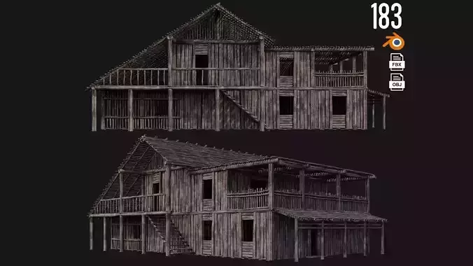 Old Wooden Building 4K Textures GameReady 183